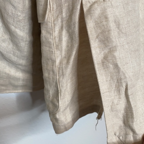 J.Crew Factory Men's Tan Linen Two-Button Blazer Front Pockets Casual Medium - Picture 7 of 9